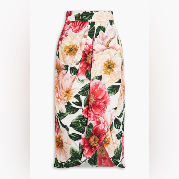 Dolce & Gabbana Camellia Print Cady Tulip Skirt - NEW WITH TAGS - Picture 13 of 16